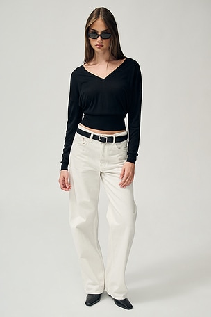 Silk Cashmere V Neck Sweater