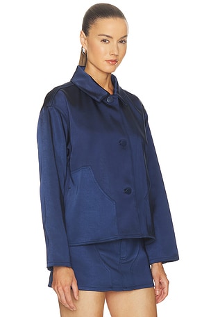 RENGGLI Satin Jacket in Navy