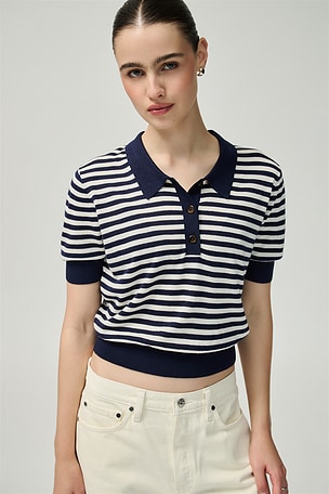 Stripe Knit Polo RENGGLI