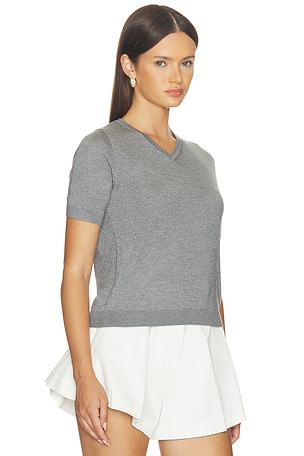 RENGGLI V-neck Knit Tee in Grey