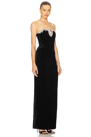 Rachel Gilbert Claudine Gown in Black
