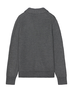 Reigning Champ Merino Rib Vinnie Shawl Cardigan in Grey