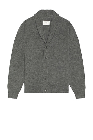 Reigning Champ Cotton Slub Laurel Cardigan in Charcoal