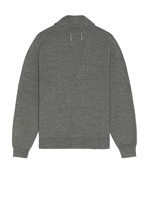 Reigning Champ Cotton Slub Laurel Cardigan in Charcoal