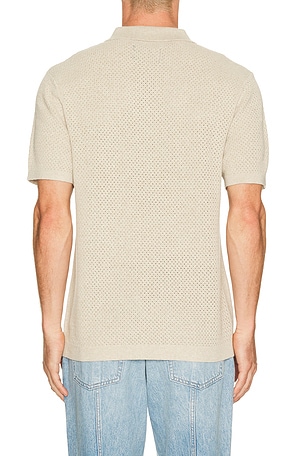 Reigning Champ Cotton Linen Victor Polo in Beige. Size S. Also