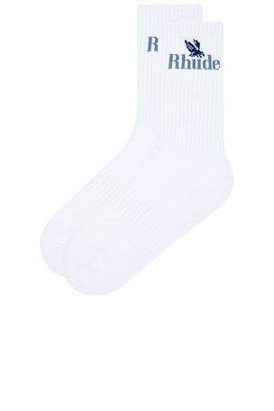 Rhude Rossa Logo Socks in White