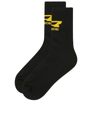 Rhude Campione Logo Sock in Black