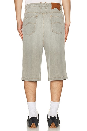 Rhude Baggy Traxedo Denim Shorts in Light Grey. Size XL/1X. Also