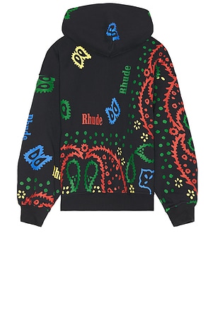 Rhude Bandana Print Full Zip Hoodie in Black