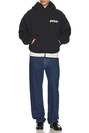 Rhude International Racing Logo Hoodie in Black