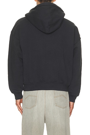 Rhude Eagle Pass Zip-Up Hoodie in Charcoal. Size L. Also