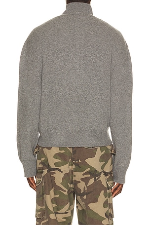 Rhude Quarter Zip Knit Top en Gris