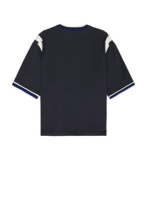Rhude Logo Lightning Ringer Tee in Navy