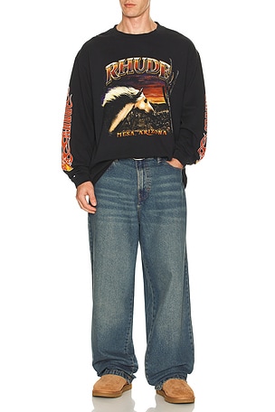 Rhude Mesa Stallion Long Sleeve Tee in Black