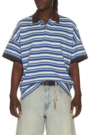 Fontaine Striped Short Sleeve Polo Shirt Rhude