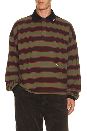 Fontaine Striped Long Sleeve Polo Shirt Rhude