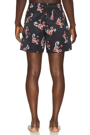 Rhude Turbo Floral Swim Shorts in Black