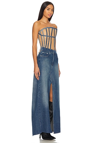 Romeo Hunte Hybrid Denim Dress in Denim-Medium