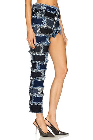 Romeo Hunte Black One Leg Pant in Black