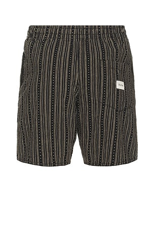 Rhythm Jacquard Linen Jam Shorts in Black