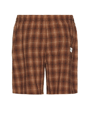 Rhythm Shadow Check Jam Shorts in Brown