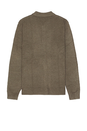 Rhythm Mohair Button Up Knit Shirt in Olive