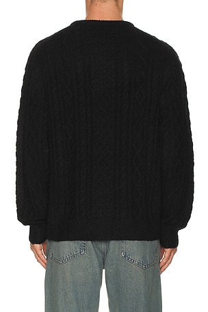 Rhythm Mohair Fishermans Knit Sweater in Black