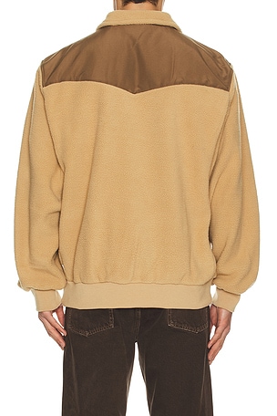 Rhythm Pfeiffer Sherpa Fleece Quarter Zip in Brown