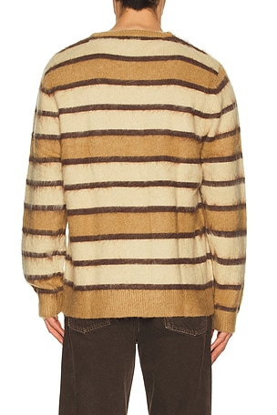 Rhythm Mohair Striped Knit Sweater in Brown. Size XL/1X. Also