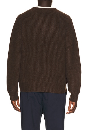 Rhythm Vintage Waffle Knit Sweater in Brown