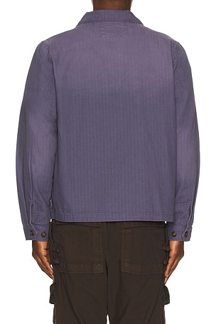 Rhythm Herringbone Sun Wash Jacket in Blue