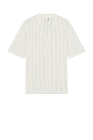 Rhythm Knit Button Down Polo in White. Size S. Also