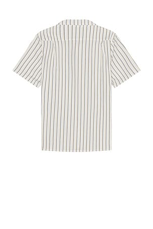 Rhythm Seersucker Stripe Short Sleeve Shirt in White