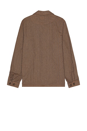 Rhythm Hickory Stripe Work Shirt in Brown