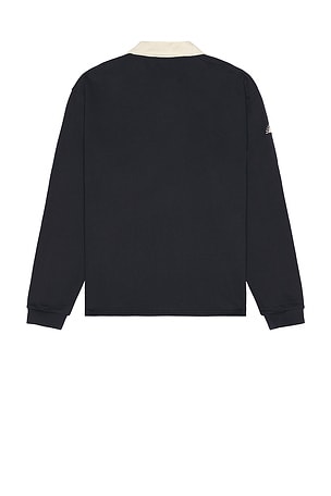 Rhythm Vintage Rugby Long Sleeve Polo in Navy