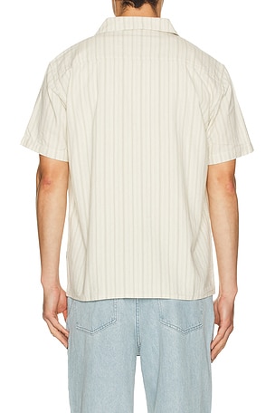 Rhythm Vacation Stripe Shirt in White. Size XL/1X. Also