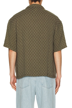 Rhythm Wash Check Relaxed Shirt in Green. Size XL/1X. Also