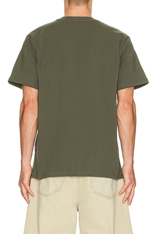 Rhythm Heavy Vintage Embroidered T-Shirt in Olive