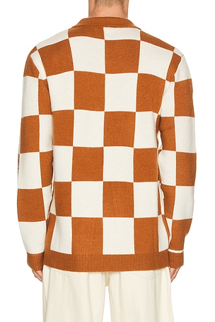 Rhythm Rhumba Check Knit Polo en Marron