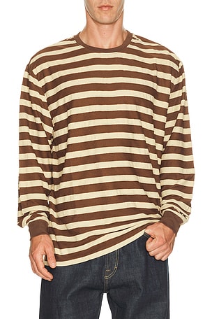 Textured Stripe Long Sleeve Tee Shirt Rhythm