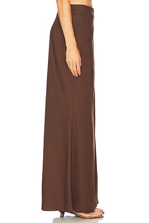 Riot Swim Callen Side Tie Maxi Skirt in Chocolate
