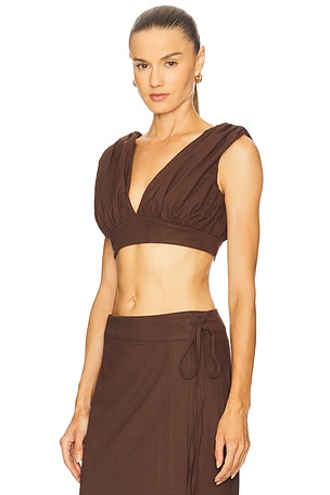 Riot Swim Piper V Front Top in Chocolate