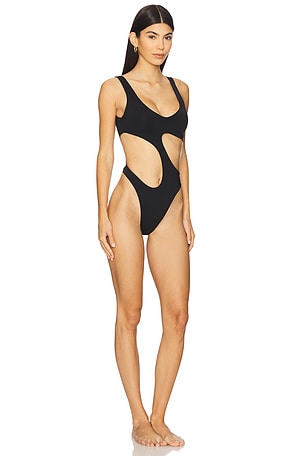 Riot Swim Harlow Cut-Out One Piece Swimsuit in Black