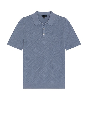 Lupton Press Stud Square Textured Polo Reiss