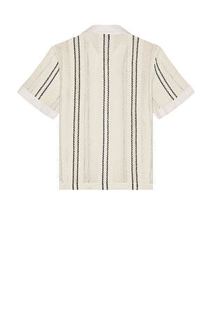 Reiss Opal Stripe Short Sleeve Shirt in Cream. Size M. Also