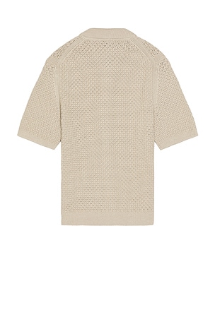 Reiss Comet Knit Button Down Shirt in Grey. Size S. Also