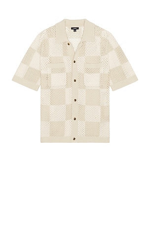 Alfred Open Knit Button Down Shirt Reiss