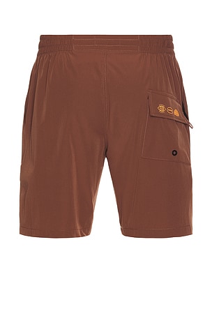 Rivvia Projects Daily Ride Puffer Swim Short in Brown