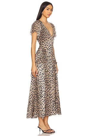 RIXO Evie Dress in Brown