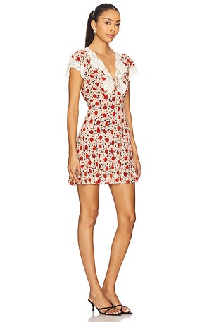 RIXO Lacie Dress in Pink,Red